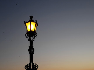 Fototapeta na wymiar A Streetlight in Porto
