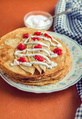 Pancakes with sour cream