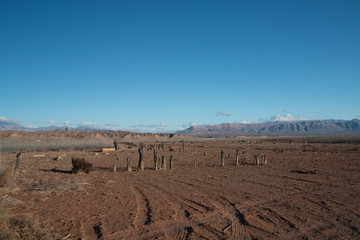 Abandoned Ghost city St Thomas in Lake Mead national recreation area, Nevada