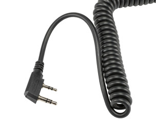 cord for handheld microphone for radiocommunication on white