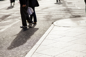 Busy Pedestrian Legs on Street