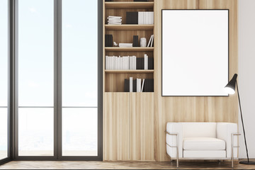 Light office, armchair, poster