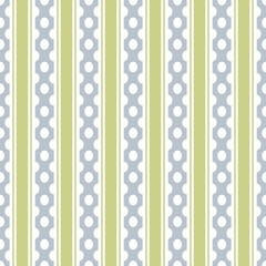 Abstract vector striped and dotted seamless pattern with colored stripes.