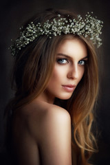 Girl with circlet of flowers