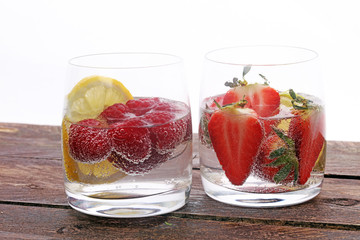 Healthy detox water with fruits