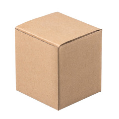 closed carton box isolated on white