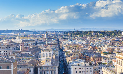 Panorama of the historical part of Rome.Italy