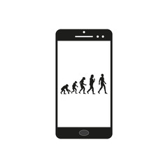 Human Evolution on display mobile phone.