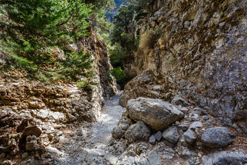 The path in the gorge of Imbros. Greece. Crete.