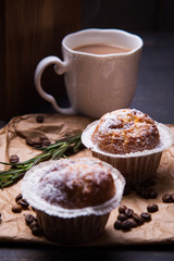 hot coffee with muffin