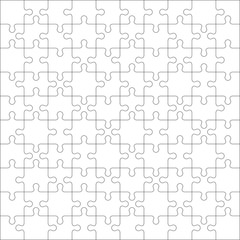 Line icon puzzle isolated on white background. Vector illustration.