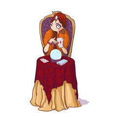 cartoon fortune teller woman