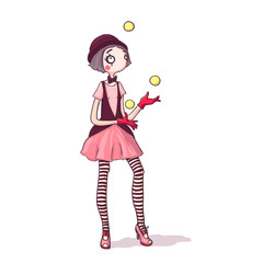 Cartoon juggler girl
