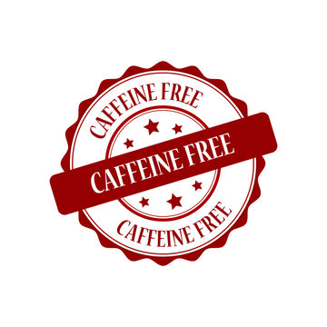 Caffeine free red stamp illustration