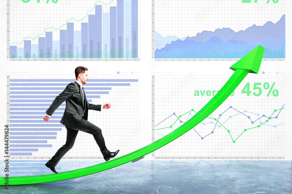 Wall mural financial growth concept