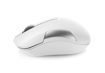 Wireless computer mouse on white background