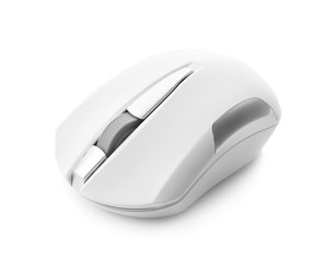 Wireless computer mouse on white background