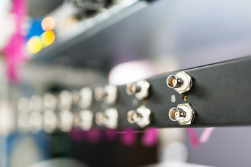 fiber optic with servers in a technology data center