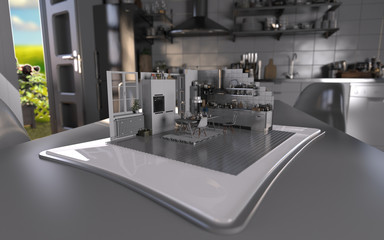Augmented Reality Tablet Kitchen Interior Design