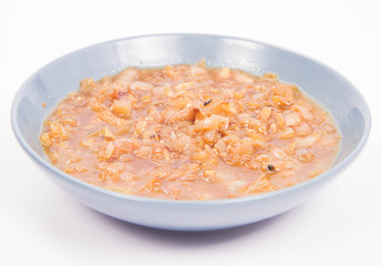 Onion soup on a white background