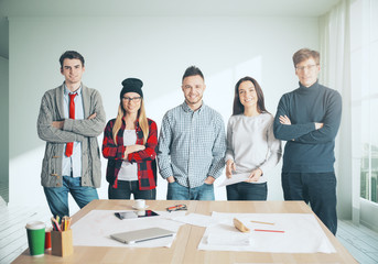 Caucasian team in office