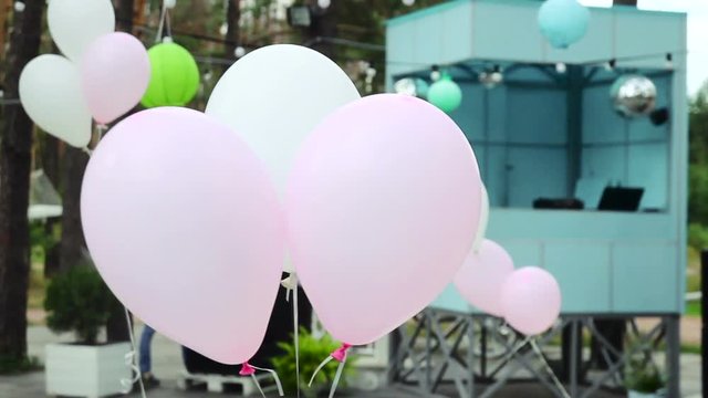Colorful Balloons flying in Festive Party
