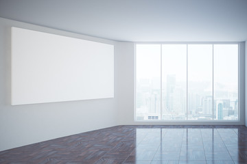 Interior with blank banner