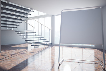 Fototapeta na wymiar Interior with blank whiteboard