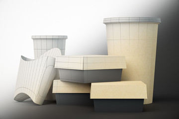Unfinished fast food packaging design