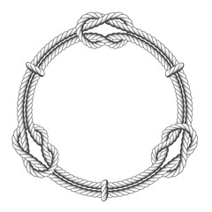 Twisted rope circle - round frame with knots © gomixer