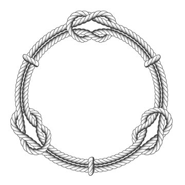 Twisted Rope Circle - Round Frame With Knots