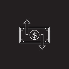 exchange line icon, outline vector logo illustration, linear pic