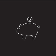 piggy bank line icon, outline vector logo illustration, linear p
