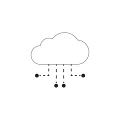 cloud computing icon vector, solid logo illustration, pictogram 