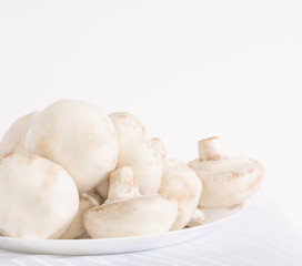 The champignons lying on a plate