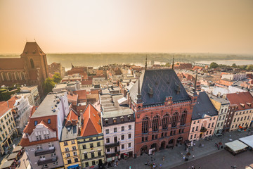 Fototapeta na wymiar Torun,Poland-September 11,2016:Torun panorama seen from tower of the Old Town Hall
