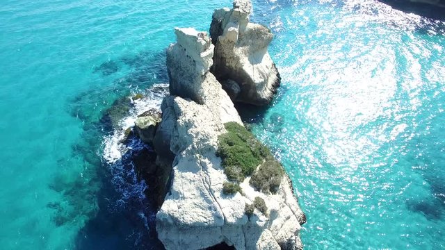 Aerial view around the rocks, Torre dell'Orso Salento - Italy