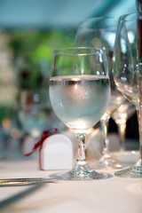 Table Setting with Wine Glass filled with Water
