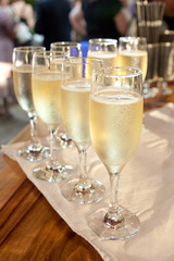 Champagne Flutes on a table