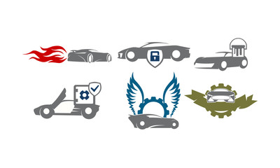 Car Service Logo Set Collections