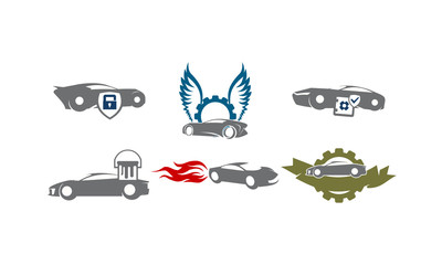 Car Service Logo Set Collections