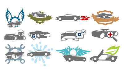 Car Service Logo Set Bundle Collections