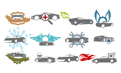 Car Service Logo Set Bundle Collections