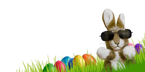 Ostern Banner mit Ostereiern und Osterhase