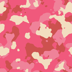 Seamless fashion pink military camouflage pattern vector
