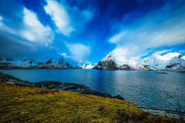 Lofoten islands. Beautiful Norway spring landscape.