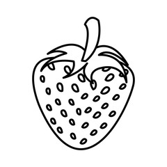 silhouette of strawberry fruit food icon vector illustration