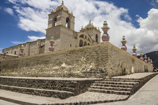 Colonial style church in Chivay, Colca valley, Peru