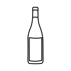 silhouette wine bottle with label vector illustration