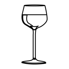 silhouette wine drink cocktail glass vector illustration